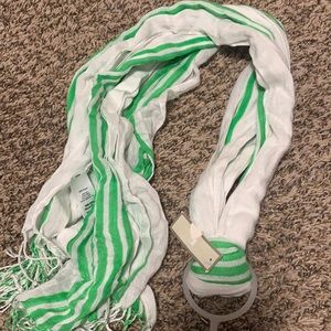 Green and white scarf